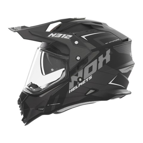 NOX KASK OFFROAD / TRAIL DUOSPORT (DUAL) N312 VAPOR Z SZYBKĄ I BLENDĄ KOLOR CZARNY/TYTANOWY MAT ROZMIAR L NOX KASK OFFROAD / TRAIL DUOSPORT (DUAL) N312 VAPOR Z SZYBKĄ I BLENDĄ KOLOR CZARNY/TYTANOWY MAT ROZMIAR L