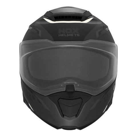 NOX KASK SZCZĘKOWY (FLIP-UP) Z BLENDĄ N967 SYNCHRO KOLOR CZARNY/BIAŁY/SZARY MAT ROZMIAR XL NOX KASK SZCZĘKOWY (FLIP-UP) Z BLENDĄ N967 SYNCHRO KOLOR CZARNY/BIAŁY/SZARY MAT ROZMIAR XL