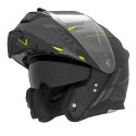NOX KASK SZCZĘKOWY (FLIP-UP) Z BLENDĄ N967 SYNCHRO KOLOR CZARNY/ŻÓŁTY FLUO/SZARY MAT ROZMIAR S