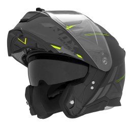 NOX KASK SZCZĘKOWY (FLIP-UP) Z BLENDĄ N967 SYNCHRO KOLOR CZARNY/ŻÓŁTY FLUO/SZARY MAT ROZMIAR S