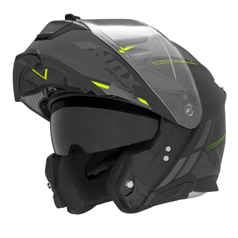 NOX KASK SZCZĘKOWY (FLIP-UP) Z BLENDĄ N967 SYNCHRO KOLOR CZARNY/ŻÓŁTY FLUO/SZARY MAT ROZMIAR S NOX KASK SZCZĘKOWY (FLIP-UP) Z BLENDĄ N967 SYNCHRO KOLOR CZARNY/ŻÓŁTY FLUO/SZARY MAT ROZMIAR S