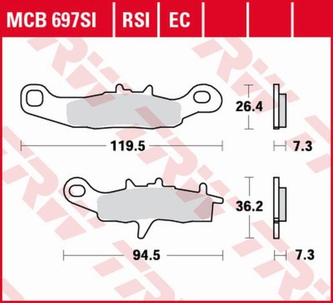 TRW ZF KLOCKI HAMULCOWE KH258 SIMTER OFFROAD KAWASAKI KX 80/85 '97-, KX 100 '97-'09, KLR 250 '99-'12, SUZUKI RM 85 '05-, PRZÓD TRW ZF KLOCKI HAMULCOWE KH258 SIMTER OFFROAD KAWASAKI KX 80/85 '97-, KX 100 '97-'09, KLR 250 '99-'12, SUZUKI RM 85 '05-, PRZÓD