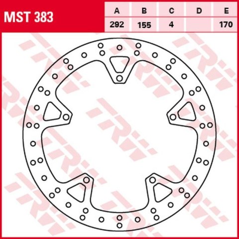 TRW ZF TARCZA HAMULCOWA PRZÓD YAMAHA YZF 125R '08-'13 (292X155X4MM) TRW ZF TARCZA HAMULCOWA PRZÓD YAMAHA YZF 125R '08-'13 (292X155X4MM)