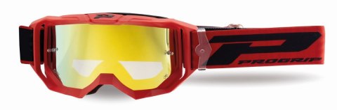 PROGRIP GOGLE PG3300-411 FL VISION KOLOR CZERWONY MAT (SZYBA PG3347 ŻÓŁTA LUSTRZANA ANTISCRATCH, NO FOG, ANTI UV)