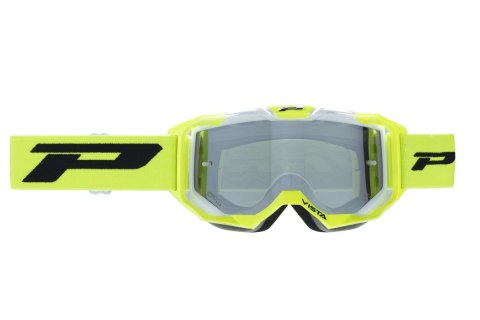 PROGRIP GOGLE PG3303-405 FL VISTA KOLOR ŻÓŁTY FLUO BIAŁY (SZYBA PG3352 SREBRNA LUSTRZANA, ANTISCRATCH, NO FOG, ANTI UV + SZYBA P
