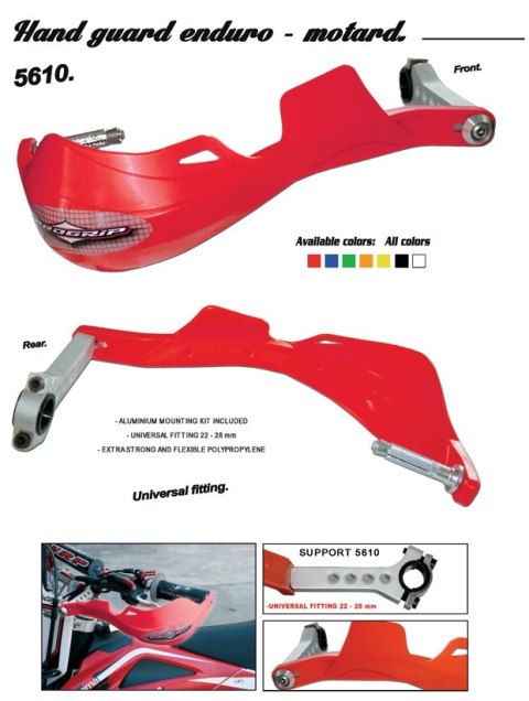 PROGRIP OSŁONY RĄK (HANDBARY) PG5610 MOCOWANE DWUPUNKTOWO (22+28MM) KOLOR BIAŁY (PG5610WH)