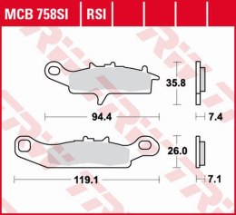 TRW ZF KLOCKI HAMULCOWE KH342 SINTER OFFROAD KAWASAKI KFX 450 / 700 04-14, KVF 700 04-06, PRZÓD