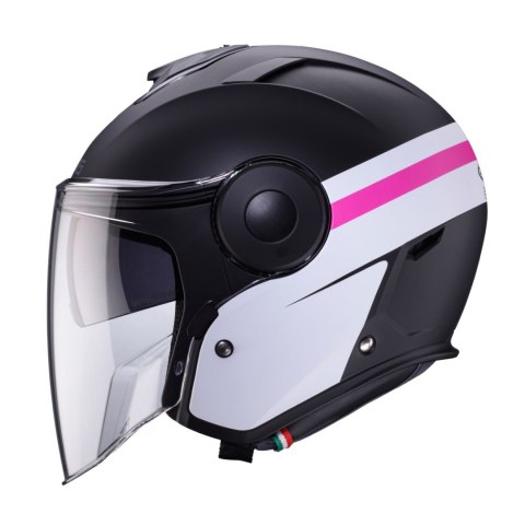 CABERG KASK OTWARTY JET Z BLENDĄ MODEL SOHO ZEPHYR KOLOR CZARNY MAT/BIAŁY/FUKSJA (INTENSYWNY ODCIEŃ RÓŻOWEGO) ROZMIAR S CABERG KASK OTWARTY JET Z BLENDĄ MODEL SOHO ZEPHYR KOLOR CZARNY MAT/BIAŁY/FUKSJA (INTENSYWNY ODCIEŃ RÓŻOWEGO) ROZMIAR S