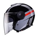 CABERG KASK OTWARTY JET Z BLENDĄ MODEL SOHO ZEPHYR KOLOR CZARNY/SZARY/CZERWONY ROZMIAR L