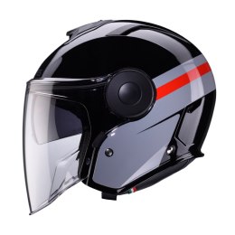 CABERG KASK OTWARTY JET Z BLENDĄ MODEL SOHO ZEPHYR KOLOR CZARNY/SZARY/CZERWONY ROZMIAR M