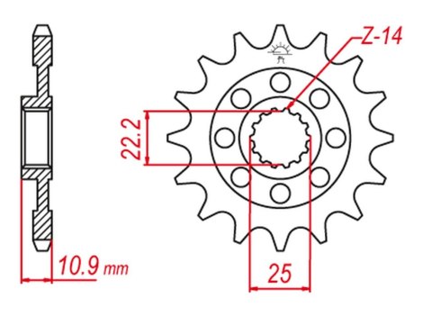 JT ZĘBATKA PRZEDNIA 2145 14 APRILIA 450/550 RXV-SXV 06-12 (214514JT) (ŁAŃC.520) JT ZĘBATKA PRZEDNIA 2145 14 APRILIA 450/550 RXV-SXV 06-12 (214514JT) (ŁAŃC.520)