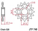 JT ZĘBATKA PRZEDNIA 2250 15 Z GUMĄ DUCATI 899 PANIGALE '14-'15, 959 PANIGALE '16-'19, (1199 PANIGALE '12-'17 KONWERSJA NA ŁAŃC. 