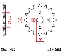 JT ZĘBATKA PRZEDNIA 415 15 SUZUKI TS 50, YAMAHA DT 50MX (41515JT) (ŁAŃC. 420)