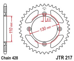 JT ZĘBATKA TYLNA 249 56 HONDA CR80 '86-02', CR85 '03-07' (24956JT) (ŁAŃC.428)