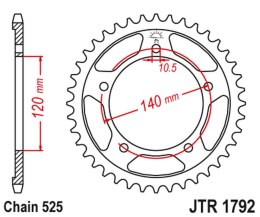 JT ZĘBATKA TYLNA 4398 40 SUZUKI DL 1000, GSXR 750 '00-'03 (-2) (439840JT) (ŁAŃC. 525)
