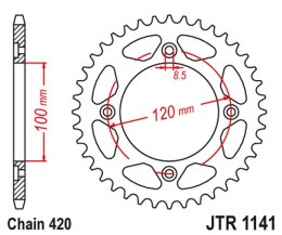 JT ZĘBATKA TYLNA 4453 60 BETA 50 RR ENDURO / ENDURO RACING / ENDURO SPORT '18-'19 (445360JT) (ŁAŃC. 420)