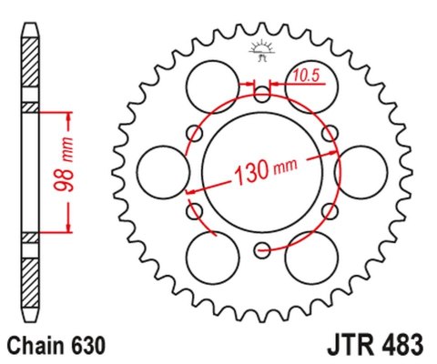JT ZĘBATKA TYLNA 483 33 KAWASAKI Z 900 '73-76' (48333JT) (ŁAŃC.630) JT ZĘBATKA TYLNA 483 33 KAWASAKI Z 900 '73-76' (48333JT) (ŁAŃC.630)