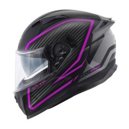 KAPPA KASK KV52 KRONOS INTEGRALNY Z BLENDĄ KOLOR CZARNY TYTANOWY FUKSIA MAT CARBON LOOK ROZMIAR 58 / M (HOMOLOGACJA ECE 22R06)