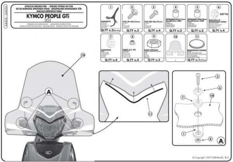 KAPPA MOCOWANIE SZYBY KYMCO People GTi 125-300 (10-11) KAPPA MOCOWANIE SZYBY KYMCO People GTi 125-300 (10-11)