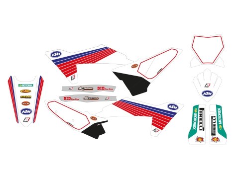 BLACKBIRD KOMPLET NAKLEJEK (OKLEIN) KTM SX/SX-F '23-'24, EXC/EXC-F '24-'25 RETRO KOLOR BIAŁY NIEBIESKI CZERWONY BLACKBIRD KOMPLET NAKLEJEK (OKLEIN) KTM SX/SX-F '23-'24, EXC/EXC-F '24-'25 RETRO KOLOR BIAŁY NIEBIESKI CZERWONY