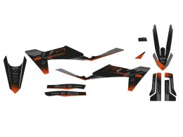 BLACKBIRD KOMPLET NAKLEJEK (OKLEIN) KTM SX/SX-F '24, EXC/EXC-F '24-'25 MAT BLACK KTM