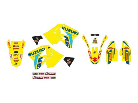 BLACKBIRD KOMPLET NAKLEJEK (OKLEIN) SUZUKI RM 125/250 '01-'24 REPLICA KSRT RESTYLE 22 BLACKBIRD KOMPLET NAKLEJEK (OKLEIN) SUZUKI RM 125/250 '01-'24 REPLICA KSRT RESTYLE 22