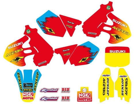 BLACKBIRD KOMPLET NAKLEJEK (OKLEIN) SUZUKI RM 125/250 '96-'00 REPLICA TEAM SUZUKI 1999 BLACKBIRD KOMPLET NAKLEJEK (OKLEIN) SUZUKI RM 125/250 '96-'00 REPLICA TEAM SUZUKI 1999