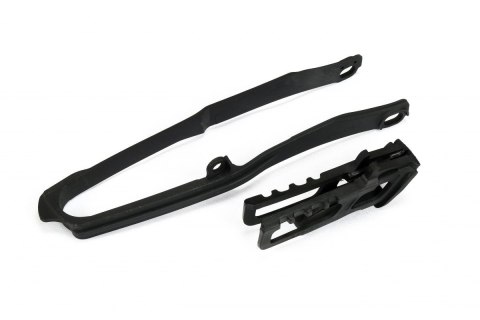 UFO KOMPLET ŚLIZG + PROWADNICA ŁAŃCUCHA HONDA CRF 250R/RX '18-21, CRF 450R/RX '17-18, KOLOR CZARNY