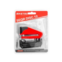 BIKETEC BLOKADA TARCZY HAMULCOWEJ- BOLEC 10MM, ROZMIAR: 98,5MM X 53,6MM, 3KLUCZE, LINKA ZABEZPIECZAJĄCA