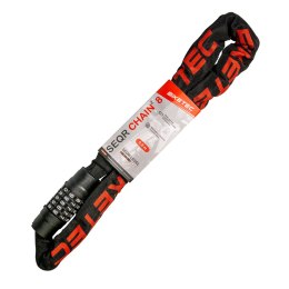 BIKETEC ŁAŃCUCH CP 0,9M, OCZKO 8MM, ZAMEK SZYFROWY 5 CYFROWY, CZARNA OTULINA