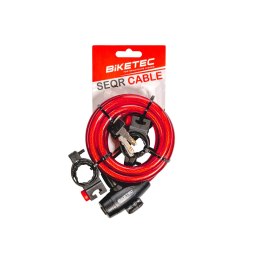 BIKETEC ZABEZPIECZENIE KABLOWE ROZMIAR: LINKA 12MM, 1,8M Z KŁÓDKA, 3KLUCZE,