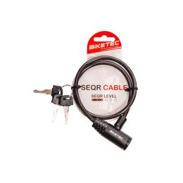 BIKETEC ZABEZPIECZENIE KABLOWE ROZMIAR: LINKA 6MM, 60CM Z KŁÓDKA, 3KLUCZE,