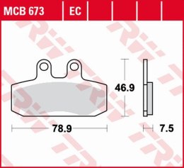 TRW ZF KLOCKI HAMULCOWE KH256 ORGANIC HONDA SJ 50/100 '93-'00, CMX 250 REBEL '97-'99, DERBI RAMBLA 125/250/300 '08-'14 PRZÓD