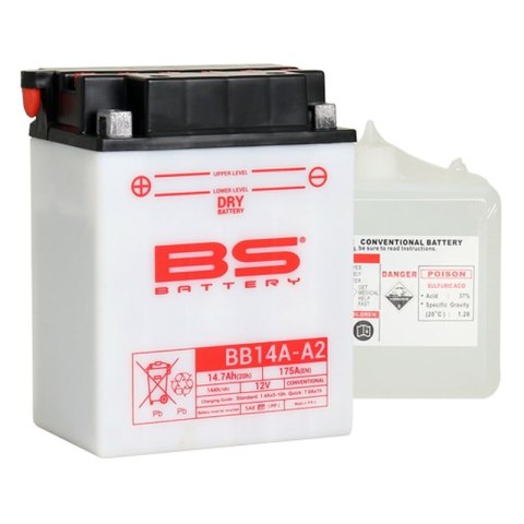 BS AKUMULATOR BB14A-A2 (YB14A-A2) 12V 14AH 134X89X176 OBSŁUGOWY - ELEKTROLIT OSOBNO (175A) (3) UE2019/1148 BS AKUMULATOR BB14A-A2 (YB14A-A2) 12V 14AH 134X89X176 OBSŁUGOWY - ELEKTROLIT OSOBNO (175A) (3) UE2019/1148