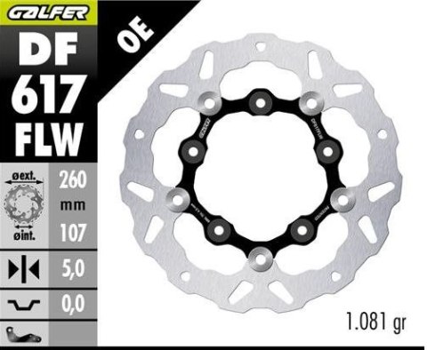 GALFER TARCZA HAMULCOWA TYŁ KTM 890SMT '23-'25 (WAVE FLOATING) (260X107X5MM) GALFER TARCZA HAMULCOWA TYŁ KTM 890SMT '23-'25 (WAVE FLOATING) (260X107X5MM)