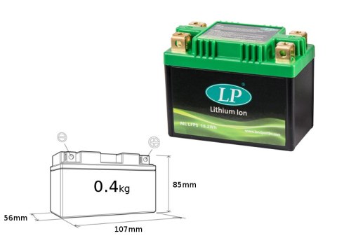 LANDPORT AKUMULATOR LITOWO-JONOWY LIFEPO4 LFP5 (ML LFP5) (107X56X85) (YTX4LBS, YTX5LBS) (19,2 WH) (WAGA 400G) (8) (OEM KTM 79111 LANDPORT AKUMULATOR LITOWO-JONOWY LIFEPO4 LFP5 (ML LFP5) (107X56X85) (YTX4LBS, YTX5LBS) (19,2 WH) (WAGA 400G) (8) (OEM KTM 79111