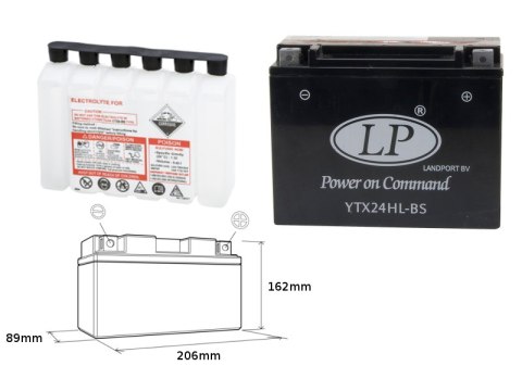 LANDPORT AKUMULATOR YTX24HL-BS (MA LTX24HL-BS) 12V 24AH 205X87X162 BEZOBSŁUGOWY - ELEKTROLIT OSOBNO (2) UE2019/1148 LANDPORT AKUMULATOR YTX24HL-BS (MA LTX24HL-BS) 12V 24AH 205X87X162 BEZOBSŁUGOWY - ELEKTROLIT OSOBNO (2) UE2019/1148