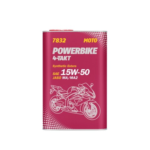 MANNOL OLEJ SILNIKOWY 4T MOTORBIKE 15W50 1L ESTER + MA2 SEMISYNTETYK METALOWA PUSZKA (7832) (12) MANNOL OLEJ SILNIKOWY 4T MOTORBIKE 15W50 1L ESTER + MA2 SEMISYNTETYK METALOWA PUSZKA (7832) (12)