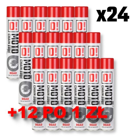 OMOTO ZESTAW 24 SZTUKI SPRAY SMAR DO ŁAŃCUCHA 750ML ROAD O! CHAIN LUBE + 12 SZTUK PO 1 ZŁ SPRAY SMAR DO ŁAŃCUCHA 750ML ROAD O! C OMOTO ZESTAW 24 SZTUKI SPRAY SMAR DO ŁAŃCUCHA 750ML ROAD O! CHAIN LUBE + 12 SZTUK PO 1 ZŁ SPRAY SMAR DO ŁAŃCUCHA 750ML ROAD O! C