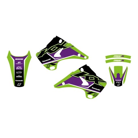 BLACKBIRD KOMPLET NAKLEJEK (OKLEIN) KAWASAKI KX 125/250 '03-'08 DREAM 5 KOLOR ZIELONY CZARNY BLACKBIRD KOMPLET NAKLEJEK (OKLEIN) KAWASAKI KX 125/250 '03-'08 DREAM 5 KOLOR ZIELONY CZARNY