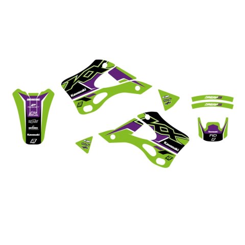 BLACKBIRD KOMPLET NAKLEJEK (OKLEIN) KAWASAKI KX 125/250 '99-'02 DREAM 5 KOLOR ZIELONY CZARNY BLACKBIRD KOMPLET NAKLEJEK (OKLEIN) KAWASAKI KX 125/250 '99-'02 DREAM 5 KOLOR ZIELONY CZARNY