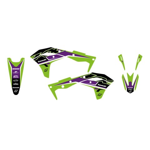 BLACKBIRD KOMPLET NAKLEJEK (OKLEIN) KAWASAKI KX 250F '17-'20 DREAM KOLOR ZIELONY CZARNY BLACKBIRD KOMPLET NAKLEJEK (OKLEIN) KAWASAKI KX 250F '17-'20 DREAM KOLOR ZIELONY CZARNY