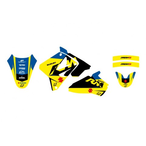 BLACKBIRD KOMPLET NAKLEJEK (OKLEIN) SUZUKI RM 85 '02-'25 DREAM 5 KOLOR ŻÓŁTY NIEBIESKI BLACKBIRD KOMPLET NAKLEJEK (OKLEIN) SUZUKI RM 85 '02-'25 DREAM 5 KOLOR ŻÓŁTY NIEBIESKI
