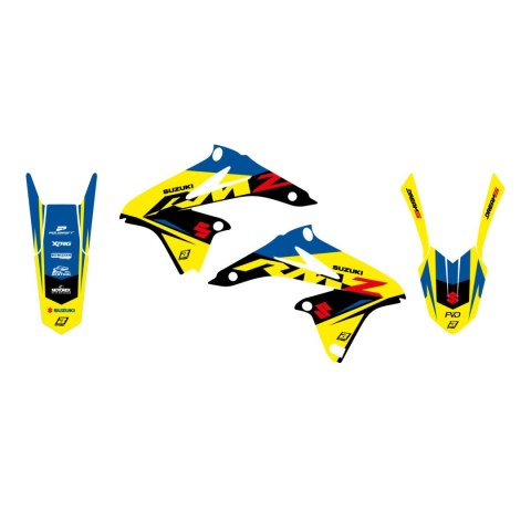 BLACKBIRD KOMPLET NAKLEJEK (OKLEIN) SUZUKI RMZ 250 '10-'18 DREAM 5 KOLOR NIEBIESKI ŻÓŁTY CZARNY BLACKBIRD KOMPLET NAKLEJEK (OKLEIN) SUZUKI RMZ 250 '10-'18 DREAM 5 KOLOR NIEBIESKI ŻÓŁTY CZARNY