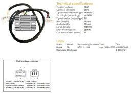 DZE REGULATOR NAPIĘCIA HONDA CB 1100 SF (X11) '00-'03 (31600-MCC-601) (SH579C-12) (12V/35A)