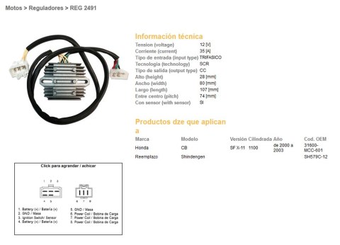 DZE REGULATOR NAPIĘCIA HONDA CB 1100 SF (X11) '00-'03 (31600-MCC-601) (SH579C-12) (12V/35A) DZE REGULATOR NAPIĘCIA HONDA CB 1100 SF (X11) '00-'03 (31600-MCC-601) (SH579C-12) (12V/35A)