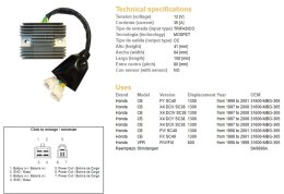 DZE REGULATOR NAPIĘCIA HONDA CB 1300 '97-'01; VFR 800 '98-'99 (SC38, SC40), VFR800 98-99 (31600-MBG-305) (SH6890A)