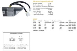 DZE REGULATOR NAPIĘCIA HONDA CB 700 NIGH HAWK '84-'86; CBX 750 '84-'01 (31600-MJ-671, 31600-MJ1-780)