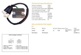DZE REGULATOR NAPIĘCIA HONDA CBR 1100XX '01-'03 (SH689A-12) (31600-MAT-D51) (ESR685)