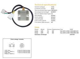 DZE REGULATOR NAPIĘCIA HONDA CBR 600F F4 '01-'06 (35A) (31600-MBW-D21) (ESR431) (SH678PA)